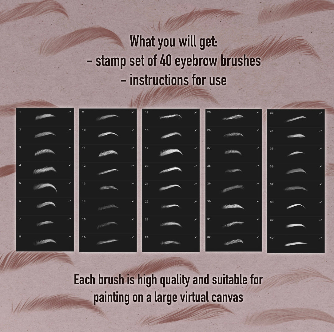 Eyebrows brushes for PROCREATE