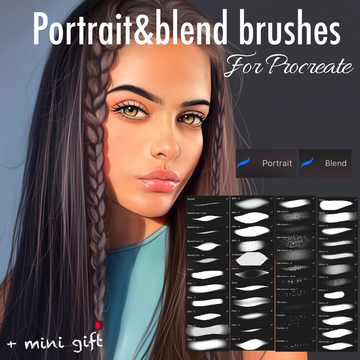 Portrait Brushes for PROCREATE