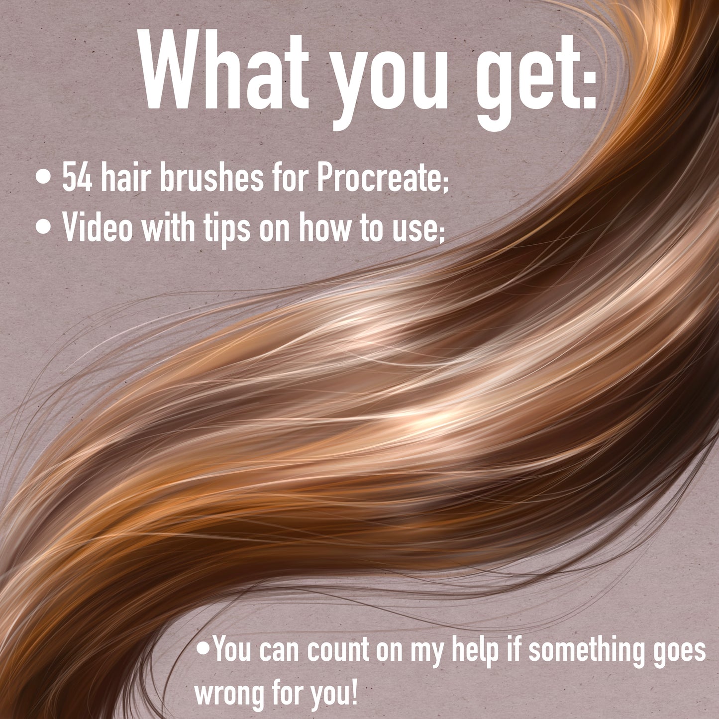 Hair brush set for PROCREATE