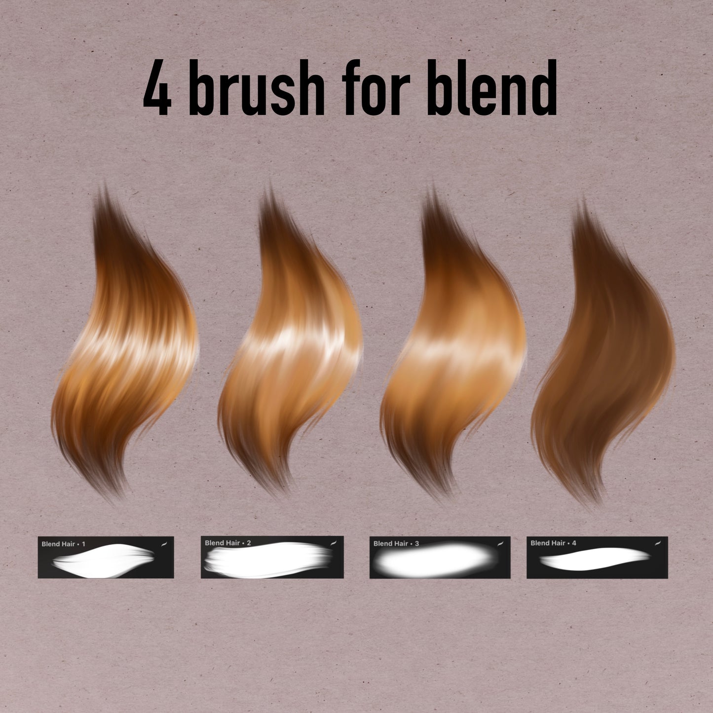 Hair brush set for PROCREATE