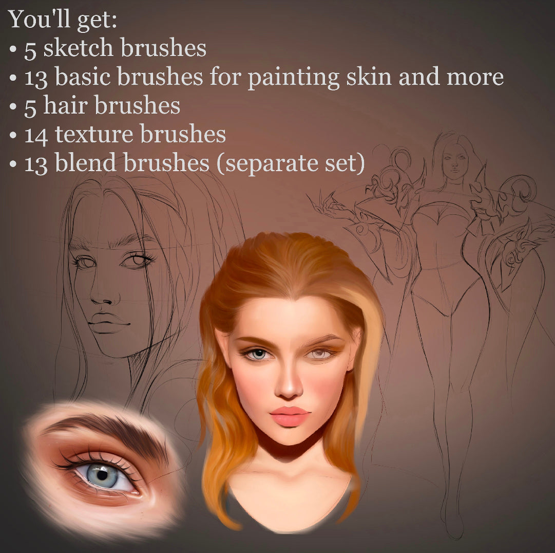 Portrait Brushes for PROCREATE
